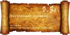 Vertheimer Zsombor névjegykártya